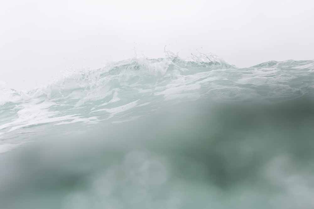 Waves from surfer perspective at Zuma Beach