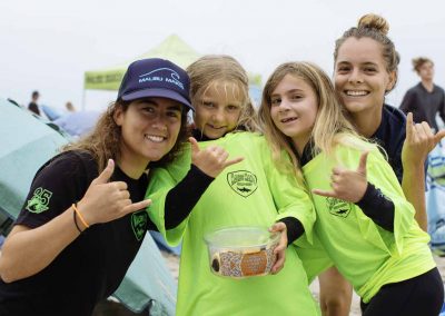 Malibu Makos instructors with kids at surf camp